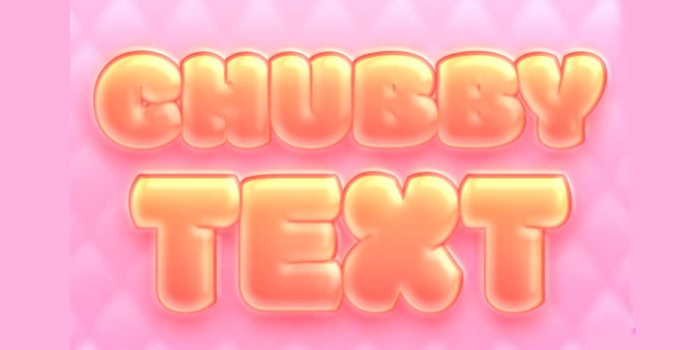 Latest Free Photoshop Text Styles & Effects 210 Chubby Text Style PSD