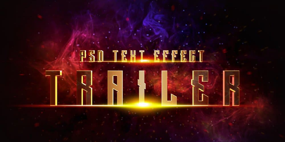 Latest Free Photoshop Text Styles & Effects 213 Cinematic Trailer Text Effect PSD