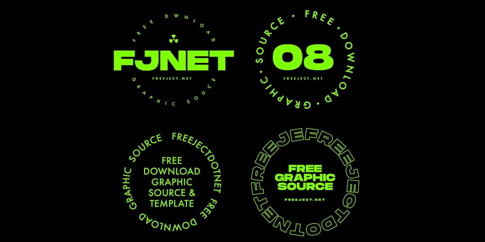 Latest Free Photoshop Text Styles & Effects 174 Circular Text Effect Template PSD