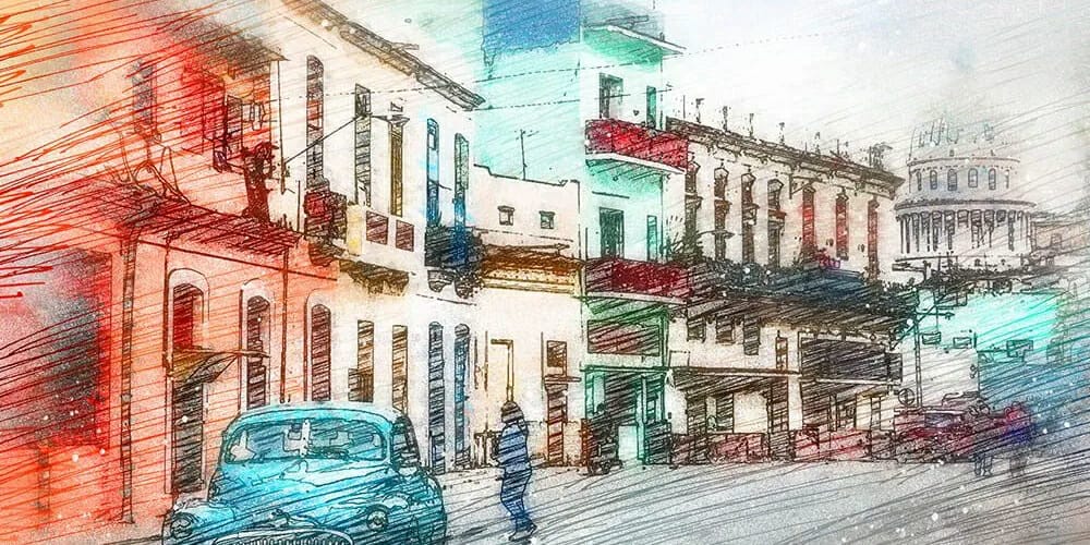 Latest Free Photoshop Actions 85 Color Pencil Sketch Photoshop Action