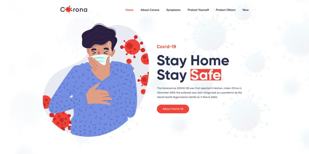 Best Free Web Templates 2023 342 Coronavirus Prevention and Informatics PSD