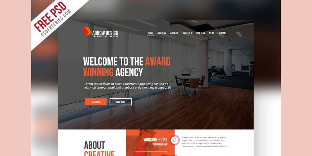Best Free Web Templates 2023 149 Creative Agency Web Template PSD