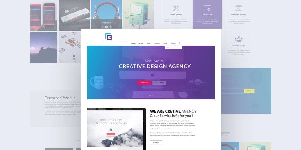 Best Free Web Templates 2023 154 Creative Design Agency Web Template PSD