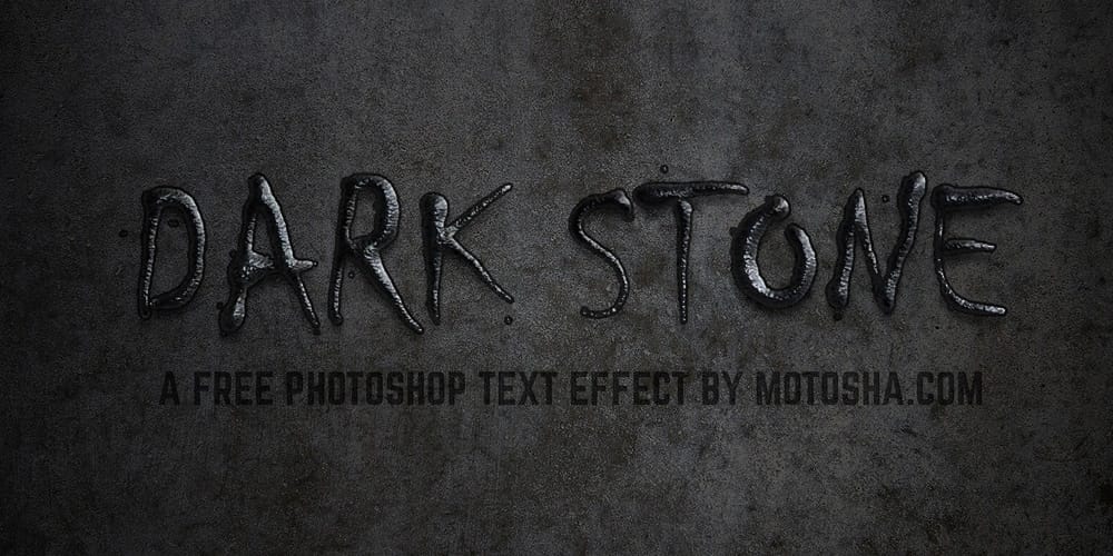 Latest Free Photoshop Text Styles & Effects 158 Dark Stone Text Effect PSD