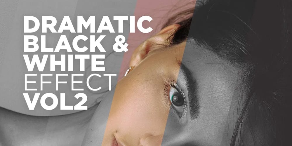 Latest Free Photoshop Actions 66 Dramatic Black and White Effect