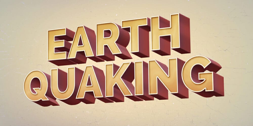 Latest Free Photoshop Text Styles & Effects 139 Earth Quaking Text Effect