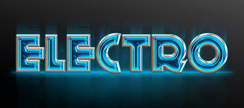 Latest Free Photoshop Text Styles & Effects 255 Electro Text Style PSD