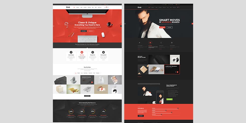 Exe Multipurpose WebTemplate PSD