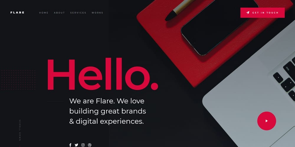 Flare Free Landing Page Website Template