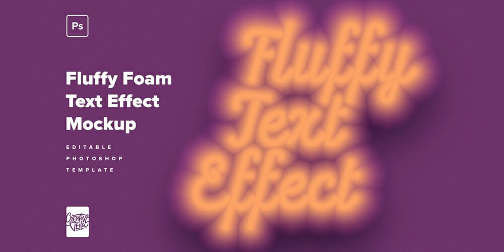 Latest Free Photoshop Text Styles & Effects 221 Fluffy Foam Text Effect