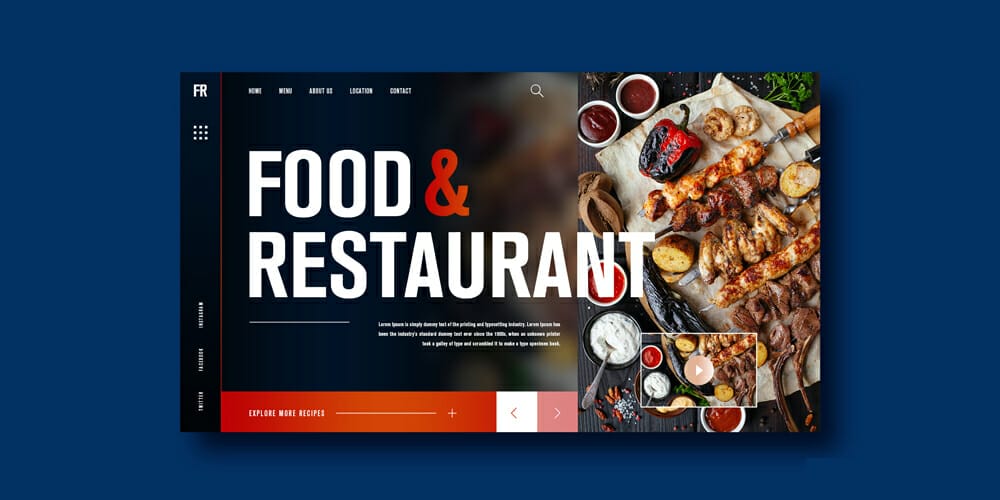 Food and Restaurant Landing Page Design Template