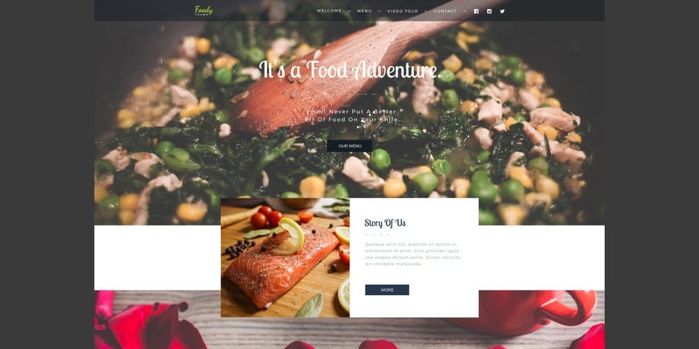 Foody Food Business Web Template PSD