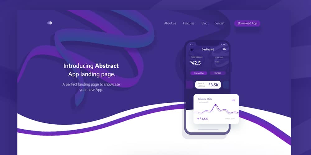 Free App Landing Page PSD