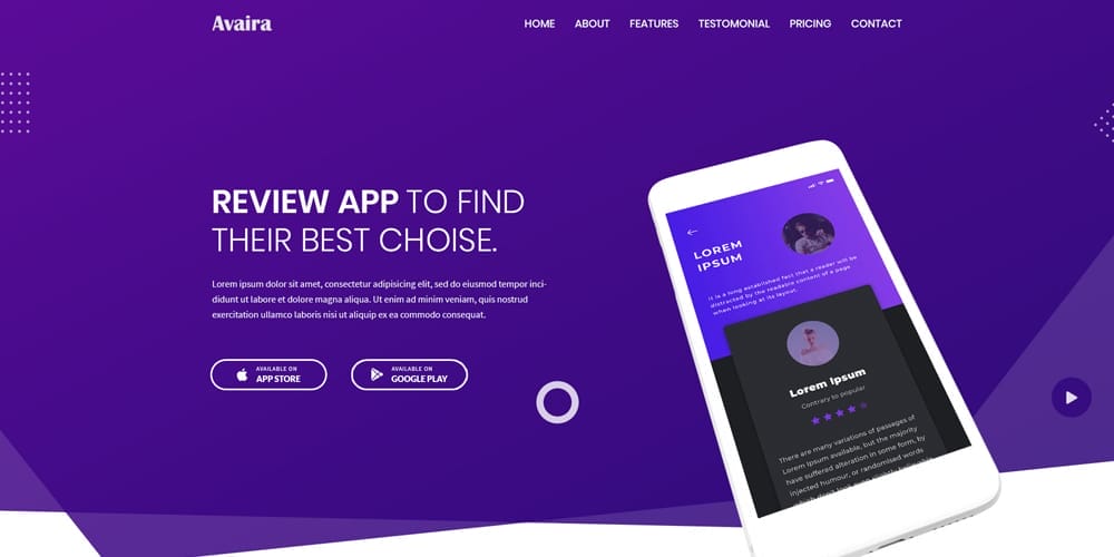 Free App Landing Page Template