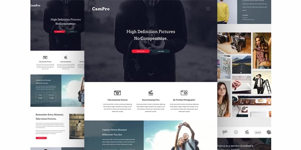 Best Free Web Templates 2023 164 Free Camera Marketing Webpage PSD