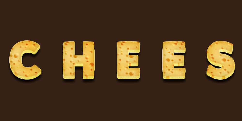 Latest Free Photoshop Text Styles & Effects 177 Free Cheese Text Effect PSD