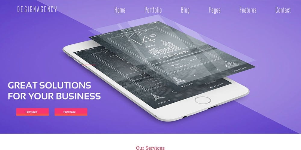 Free Design Agency Web Template PSD