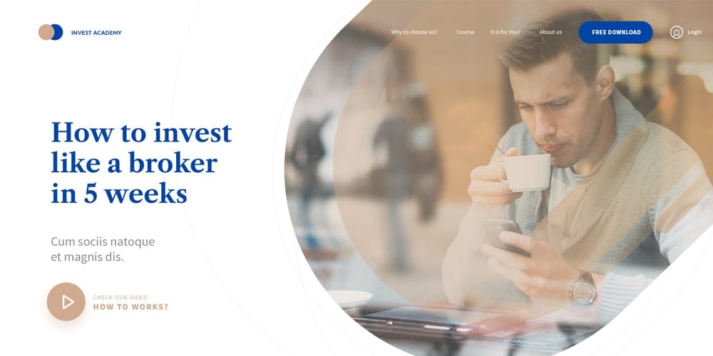 Free Investment Landing Page PSD