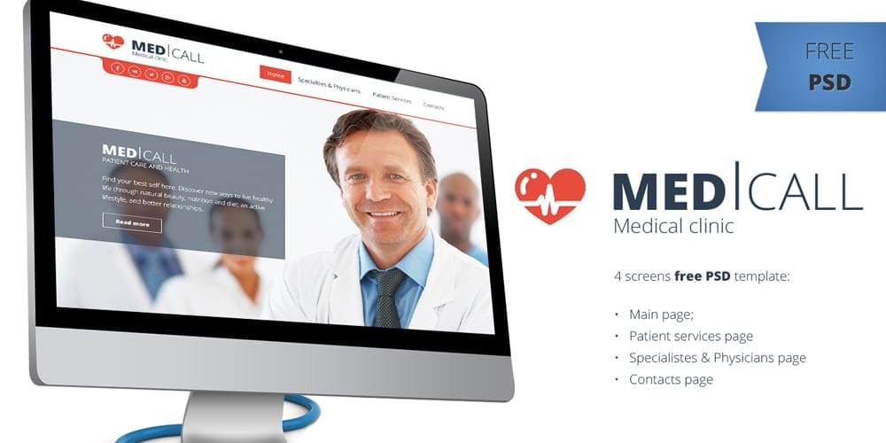 Free Medical Web Template PSD