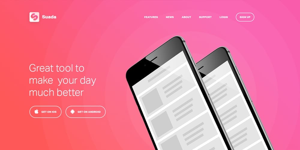 Best Free Web Templates 2023 121 Free Mobile App Landing Page PSD
