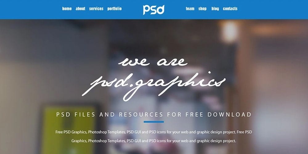 Free Personal Portfolio Template PSD