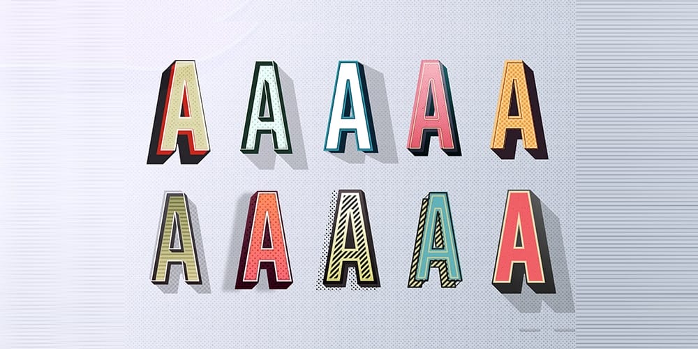Latest Free Photoshop Text Styles & Effects 238 Free Retro Text Effects for Adobe Illustrator