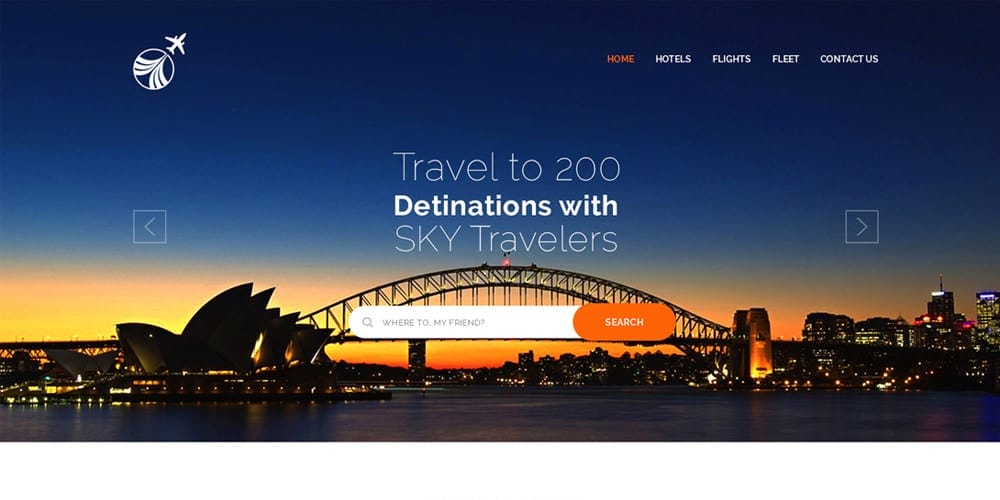 Free Travel Landing Page PSD