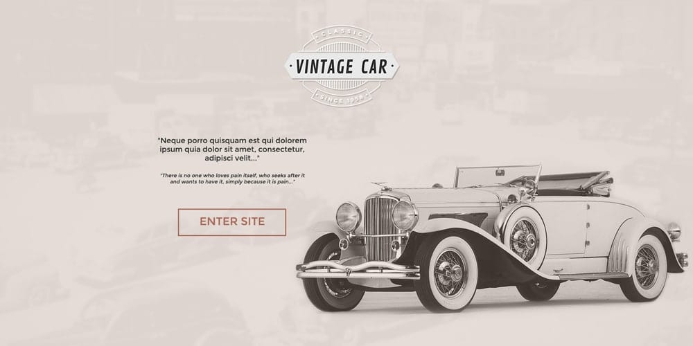 Free Vintage Car Template PSD