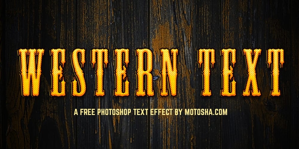 Latest Free Photoshop Text Styles & Effects 156 Free Western Text Effect PSD