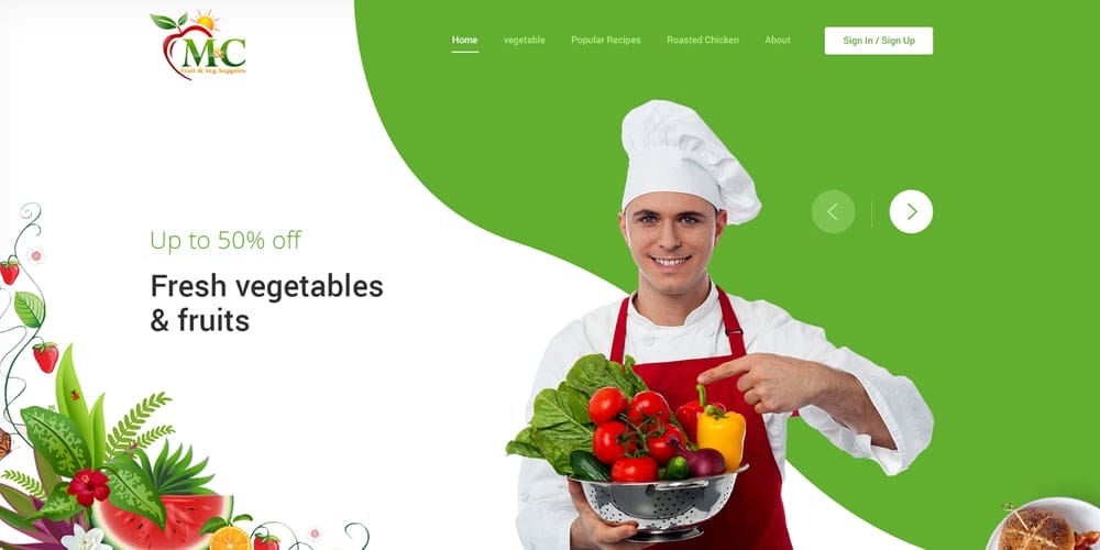 Best Free Web Templates 2023 314 Fruit and Vegetable Template PSD