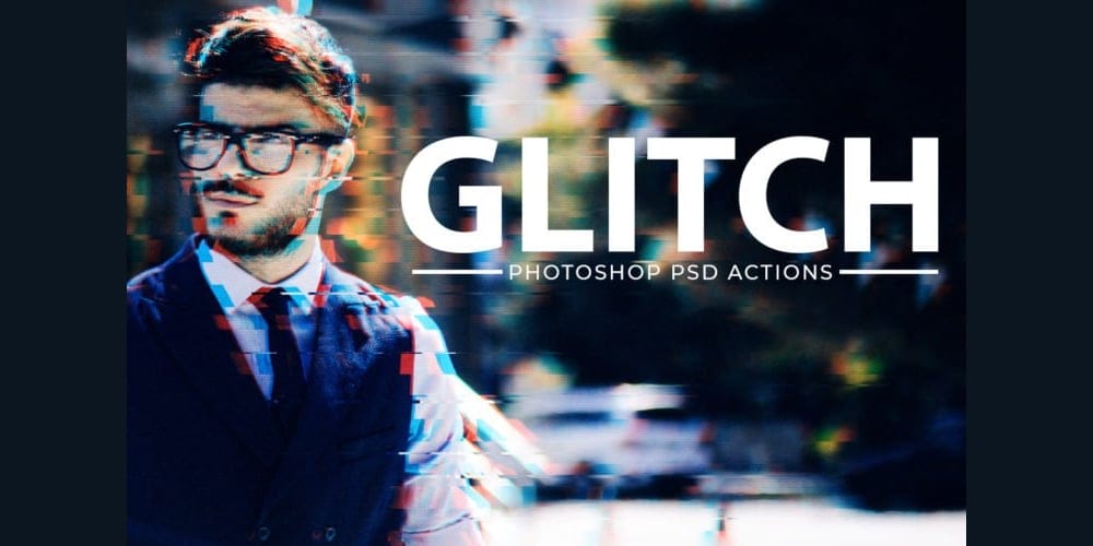 Latest Free Photoshop Actions 40 Glitch Effect Photoshop Action Kit