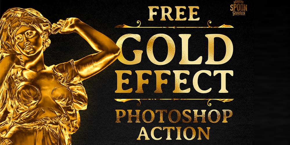 Latest Free Photoshop Actions 227 Gold Effect Photoshop Actions