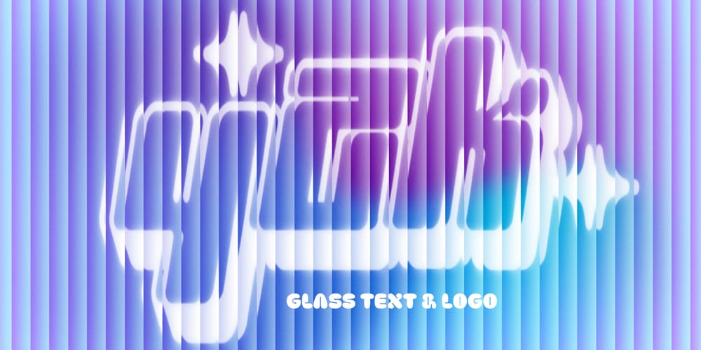 Latest Free Photoshop Text Styles & Effects 26 Gradient Glass Text and Logo Effect PSD