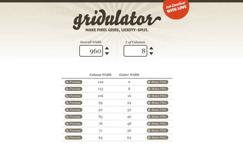 Converters and Calculators for Responsive Design, Color, Typography, Grid, Pixel Density 22 Gridulator