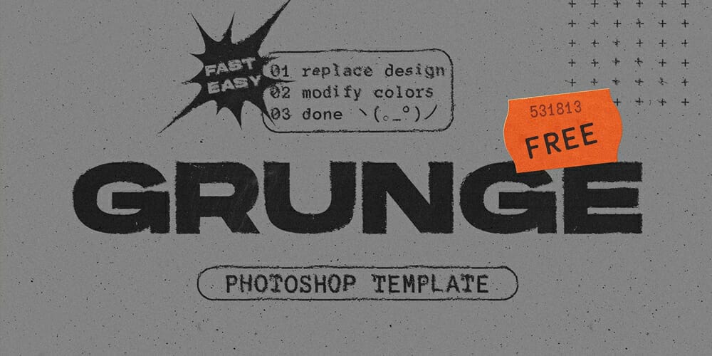 Grunge Text Effect Template