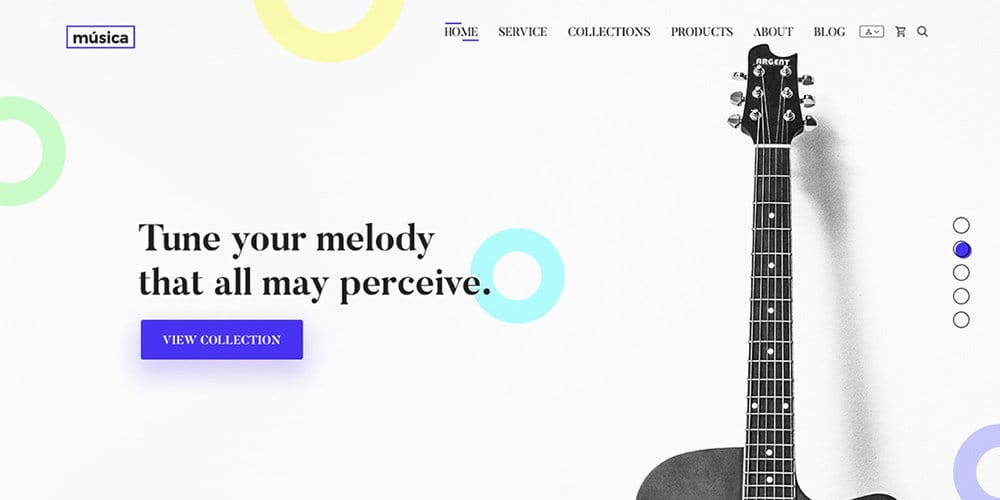 Guitar Store E commerce Web Template PSD