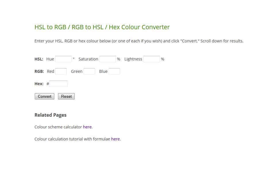 Converters and Calculators for Responsive Design, Color, Typography, Grid, Pixel Density 17 HSL to RGB / RGB to HSL / Hex Colour Converter