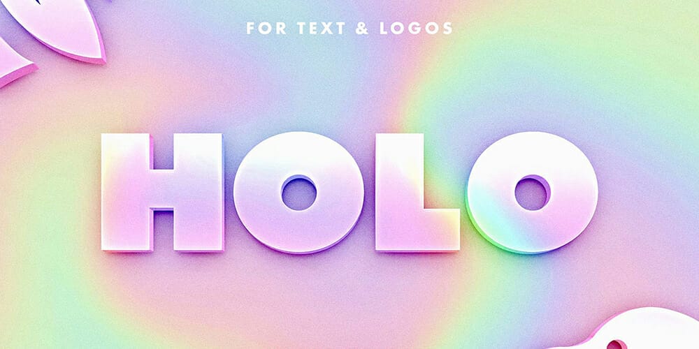 Latest Free Photoshop Text Styles & Effects 70 Holographic Text Effect