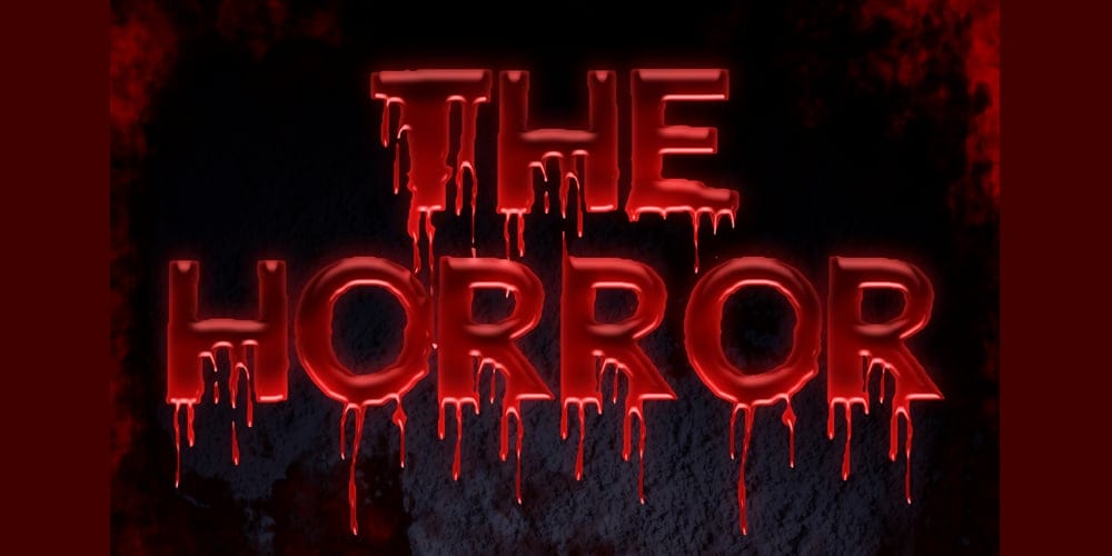 Latest Free Photoshop Text Styles & Effects 221 Horror Text Effect PSD