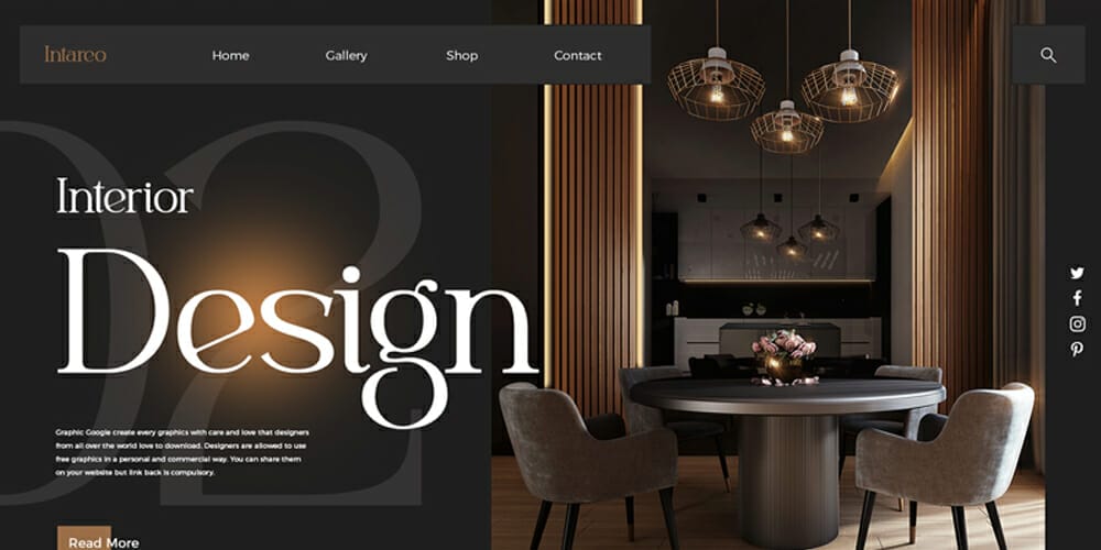Best Free Web Templates 2023 363 Interior Design Web Landing Page