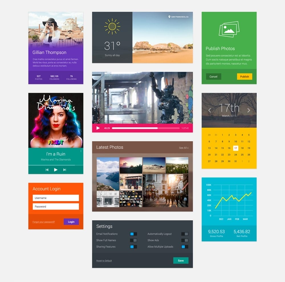 Latest Free Web Elements From February 2015 6 Joocy UI Kit