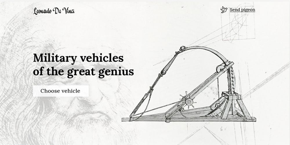 Best Free Web Templates 2023 3 Leonardo Da Vinci One Page Web Template PSD