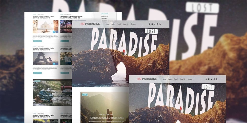 LostParadise Free Travel Blog PSD