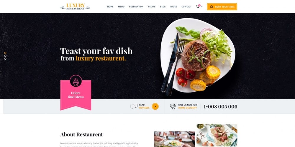 Best Free Web Templates 2023 177 Luxury Restaurant Web Template PSD
