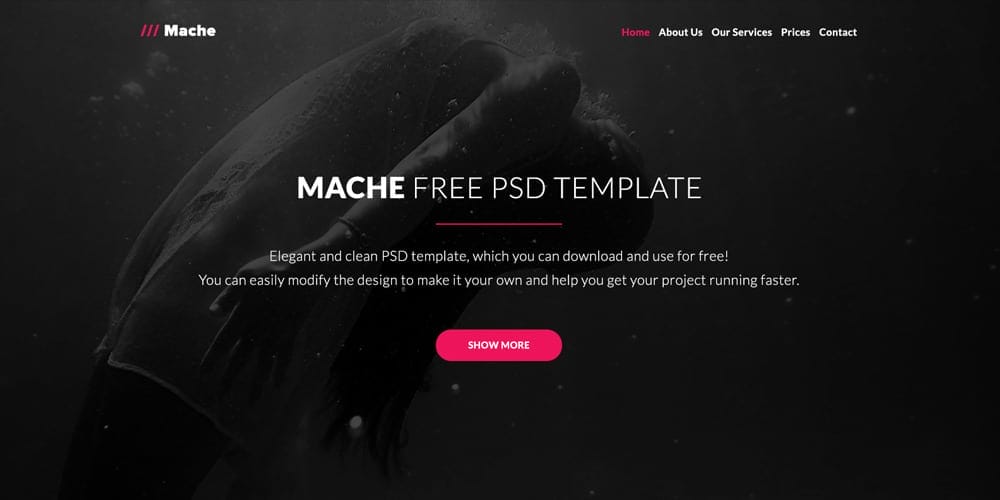 Mache Web Template PSD