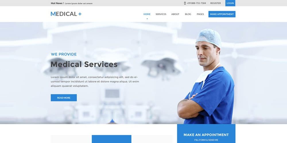 Medical Doctor Web Template PSD