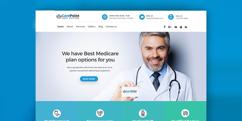 Medical Hospital Web Template PSD