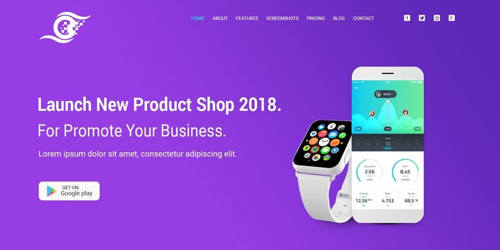 Best Free Web Templates 2023 94 Mobile Applications Landing Page Template