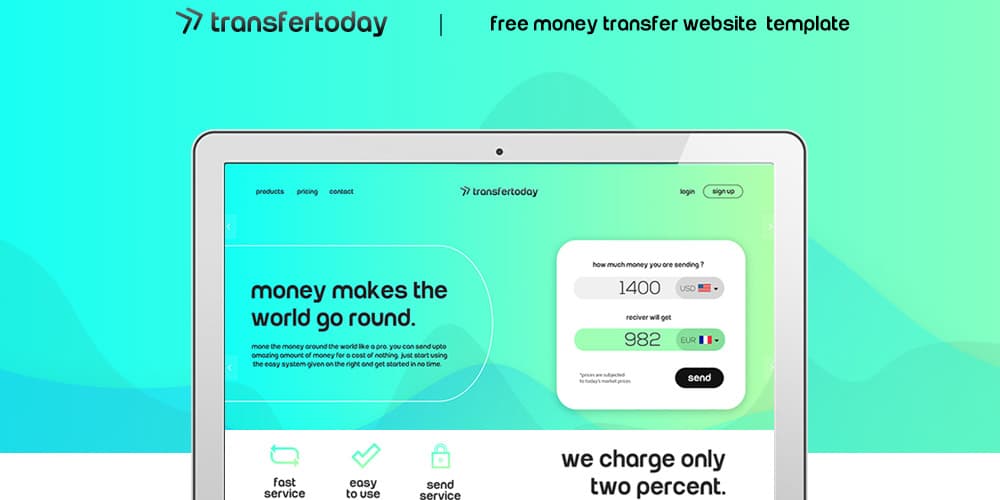 Best Free Web Templates 2023 386 Money Transfer Web Template PSD