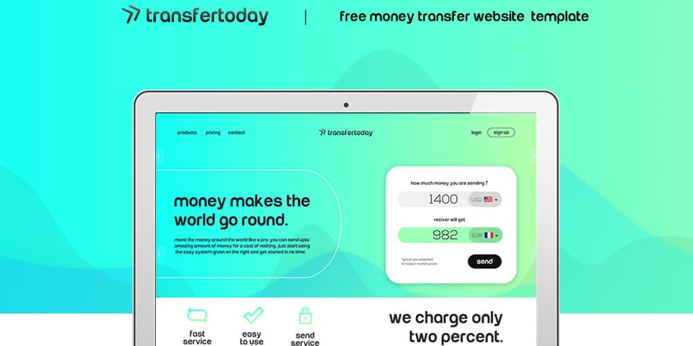 Money Transfer Web Template PSD